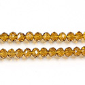 Chinese Cut Crystal Bead - Rondelle 03x4MM SMOKE TOPAZ