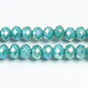 Chinese Cut Crystal Bead - Rondelle 04x6MM GREEN AB