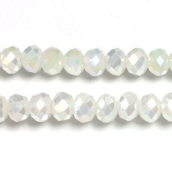 Chinese Cut Crystal Bead - Rondelle 04x6MM WHITE ALABASTER AB