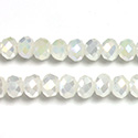 Chinese Cut Crystal Bead - Rondelle 04x6MM WHITE ALABASTER AB