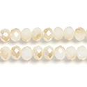 Chinese Cut Crystal Bead - Rondelle 04x6MM ALABASTER 1/2 TAUPE