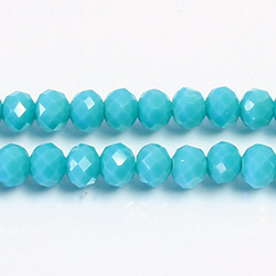 Chinese Cut Crystal Bead - Rondelle 04x6MM BLUE TURQUOISE