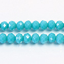 Chinese Cut Crystal Bead - Rondelle 04x6MM BLUE TURQUOISE