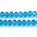 Chinese Cut Crystal Bead - Rondelle 04x6MM BLUE ZIRCON