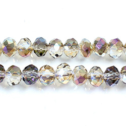 Chinese Cut Crystal Bead - Rondelle 04x6MM CRYSTAL ROSE TWILIGHT