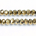 Chinese Cut Crystal Bead - Rondelle 04x6MM FULL GOLD