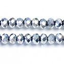 Chinese Cut Crystal Bead - Rondelle 04x6MM FULL SILVER