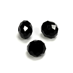 Chinese Cut Crystal Bead - Rondelle 04x6MM JET