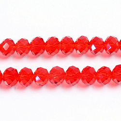 Chinese Cut Crystal Bead - Rondelle 04x6MM LIGHT SIAM RUBY