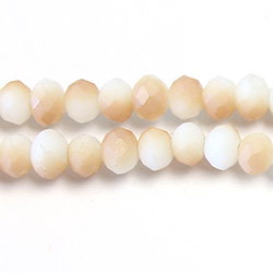 Chinese Cut Crystal Bead - Rondelle 04x6MM MATTED ALABASTER 1/2 TAUPE