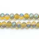 Chinese Cut Crystal Bead - Rondelle 04x6MM MATTE CITRINE 1/2 GREEN