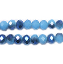 Chinese Cut Crystal Bead - Rondelle 04x6MM OPAL AQUA 1/2 BLUE