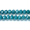 Chinese Cut Crystal Bead - Rondelle 04x6MM OPAL DARK GREEN