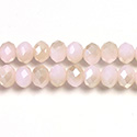 Chinese Cut Crystal Bead - Rondelle 04x6MM OPAL PINK 1/2 LUMI