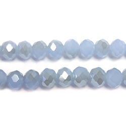 Chinese Cut Crystal Bead - Rondelle 04x6MM OPAL BLUE 1/2 LIGHT TAUPE LUMI