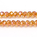 Chinese Cut Crystal Bead - Rondelle 04x6MM ORANGE LUMI