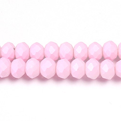Chinese Cut Crystal Bead - Rondelle 04x6MM POWDER COAT LT PINK