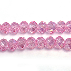 Chinese Cut Crystal Bead - Rondelle 04x6MM ROSE LUMI