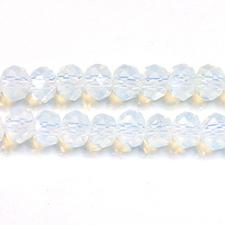 Chinese Cut Crystal Bead - Rondelle 04x6MM WHITE OPAL