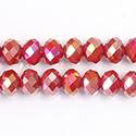 Chinese Cut Crystal Bead - Rondelle 06x8MM RED AB