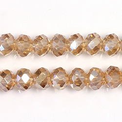 Chinese Cut Crystal Bead - Rondelle 06x8MM AMBER LUMI