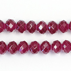 Chinese Cut Crystal Bead - Rondelle 06x8MM LACQUER COAT BURGUNDY