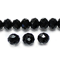 Chinese Cut Crystal Bead - Rondelle 06x8MM JET