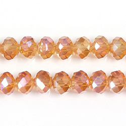 Chinese Cut Crystal Bead - Rondelle 06x8MM ORANGE LUMI