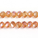 Chinese Cut Crystal Bead - Rondelle 06x8MM ORANGE LUMI