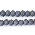 Chinese Cut Crystal Bead - Rondelle 06x8MM SATIN COAT CHARCOAL