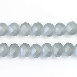 Chinese Cut Crystal Bead - Rondelle 06x8MM SATIN COAT GREY GREEN