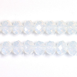 Chinese Cut Crystal Bead - Rondelle 06x8MM WHITE OPAL