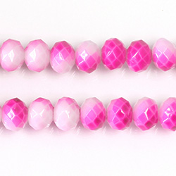 Chinese Cut Crystal Bead - Rondelle 06x8MM COATED PINK PURPLE