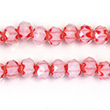 Chinese Cut Crystal Bead - Rondelle 06x8MM COATED PINK