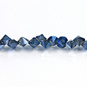 Chinese Cut Crystal Bead Side Drilled Chaton - Round 06MM BLUE LUMI