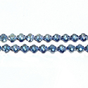 Chinese Cut Crystal Bead 4 LEAF CLOVER Side Drilled - 08MM CRYSTAL 1/2 HELIO BLUE coated