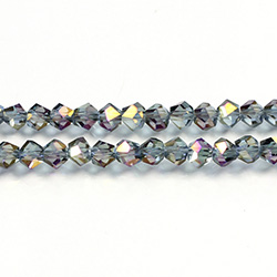 Chinese Cut Crystal Bead - Nugget shape faceted 06MM CRYSTAL HALF COAT PURPLE TRANS