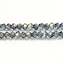 Chinese Cut Crystal Bead - Nugget shape faceted 06MM CRYSTAL HALF COAT PURPLE TRANS