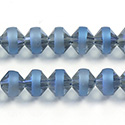 Chinese Cut Crystal Bead - Bicone with frosted Center Girdle 08MM CRYSTAL HALF COAT BLUE METALLIC