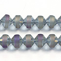Chinese Cut Crystal Bead - Bicone with frosted Center Girdle 08MM CRYSTAL HALF COAT PURPLE METALLIC