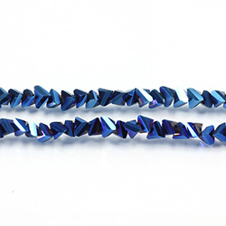 Chinese Cut Crystal Bead - TRIANGLE 06MM FULL METALLIC BLUE