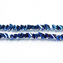 Chinese Cut Crystal Bead - TRIANGLE 06MM FULL METALLIC BLUE