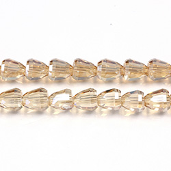 Chinese Cut Crystal Bead - Cone 09x8MM AMBER LUMI Coated