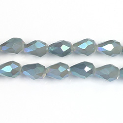 Chinese Cut Crystal Bead - Pear 08x6MM SAGE AB