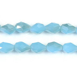 Chinese Cut Crystal Bead - Pear 08x6MM OPAL AQUA COAT