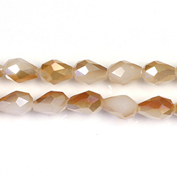 Chinese Cut Crystal Bead - Pear 08x6MM OPAL PEACH COAT