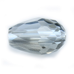 Chinese Cut Crystal Bead - Pear 12x8MM GREY
