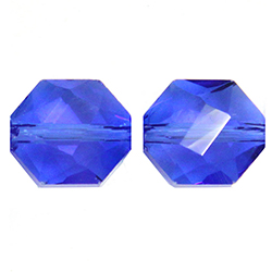 Chinese Cut Crystal Bead - Hexagon 11x9.5MM NAVY BLUE
