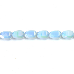 Chinese Cut Crystal Bead - PEAR 08x6MM GLAZE COATING EFFECT, LT BLUE LUMI