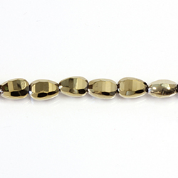 Chinese Cut Crystal Bead - PEAR 08x6MM FULL COAT AURUM (GOLD)